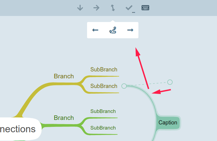 Mind map connection set up