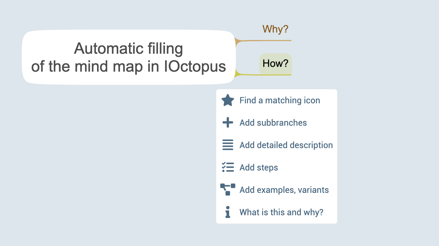 opções de preenchimento automático em IOctopus